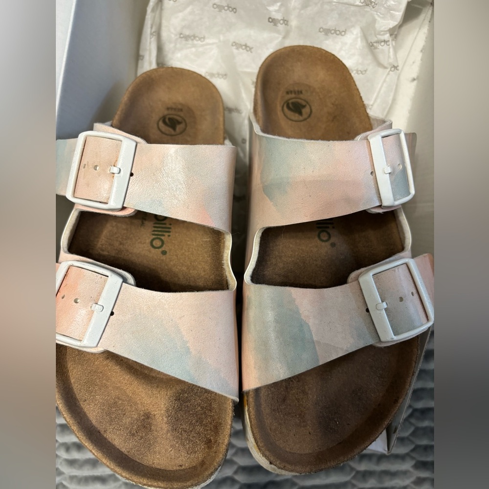 Birkenstock Arizona grooved  - Pastel Pink and Blue